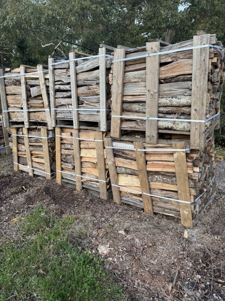 Six pallets of Cape Cod firewood for sale.